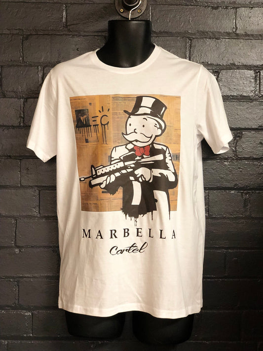 Marbella Cartel Monopoly AK T-shirt - White